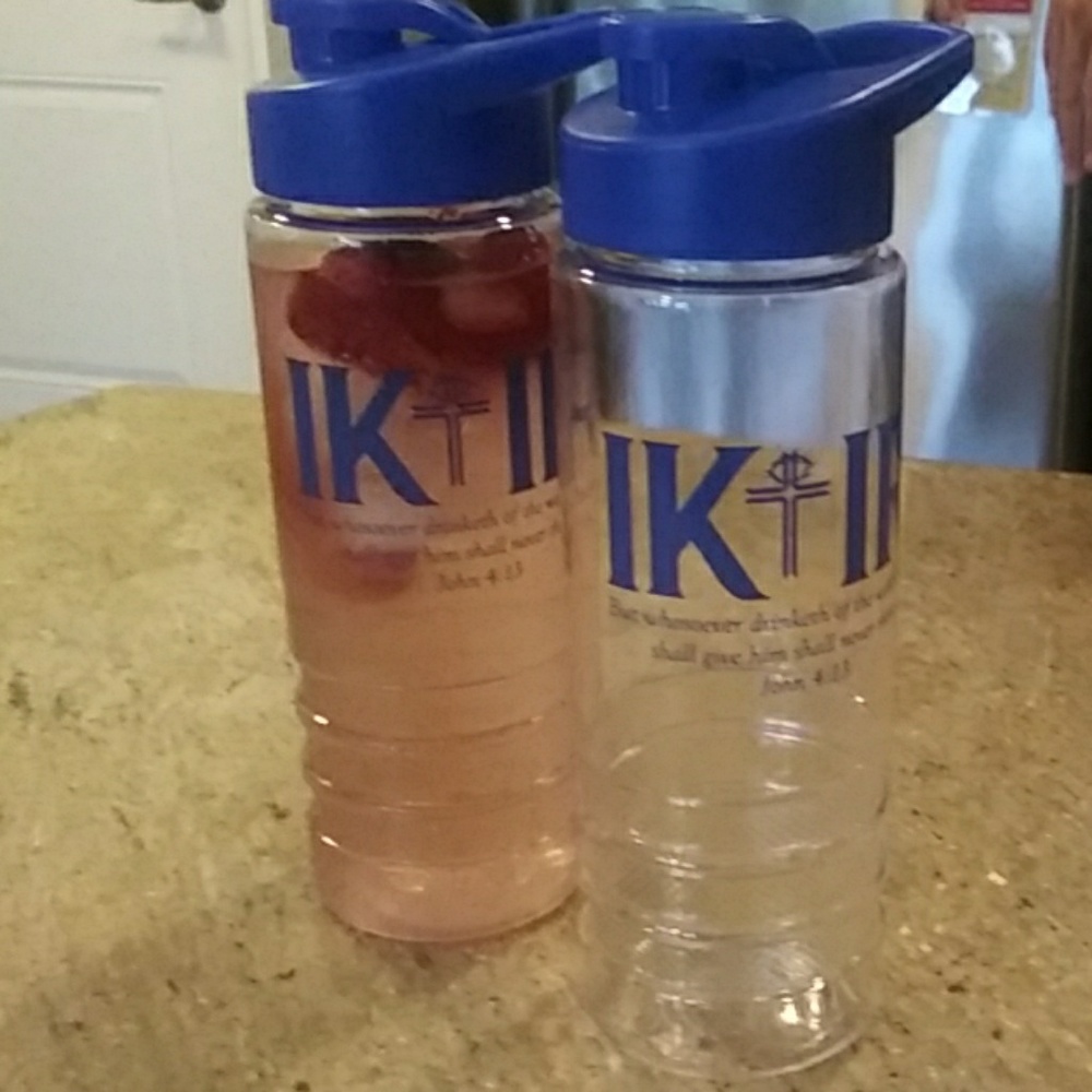 Christian Water Bottles with 'IK IR" John 4:13